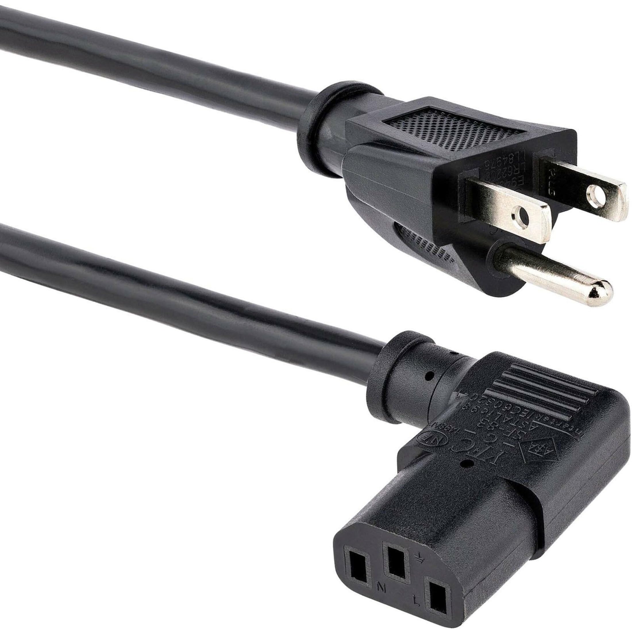 6FT COMPUTER POWER CORD NEMA    5-15P TO RIGHT ANGLE C13 POWER CORD
