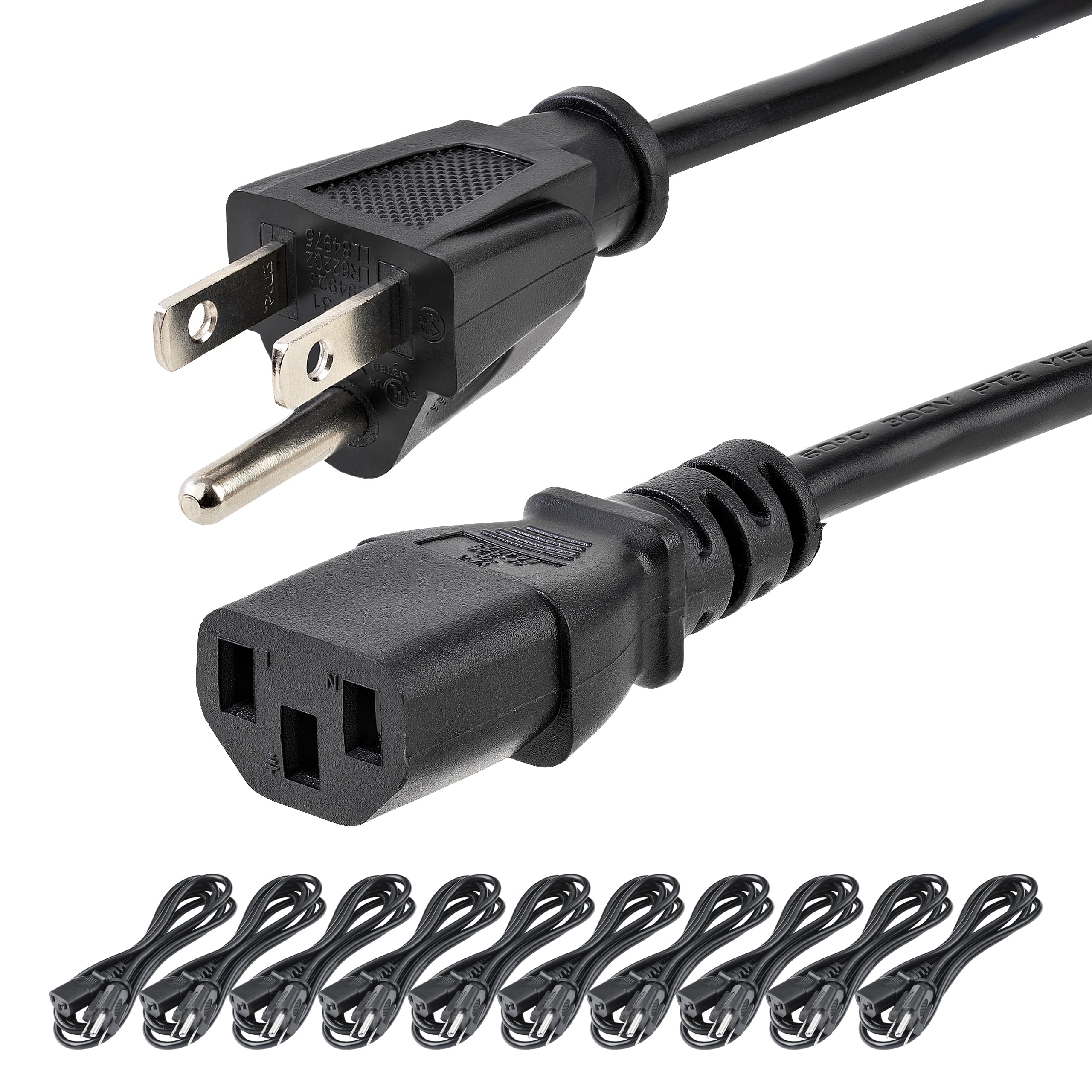 6FT COMPUTER POWER CORD NEMA    5-15P TO C13 AC POWER MONITOR CABLE