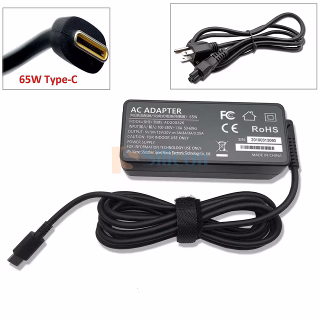LENOVO 65W USB-C AC ADAPTER     4X20M26268 FIELD REPLACEABLE UNIT