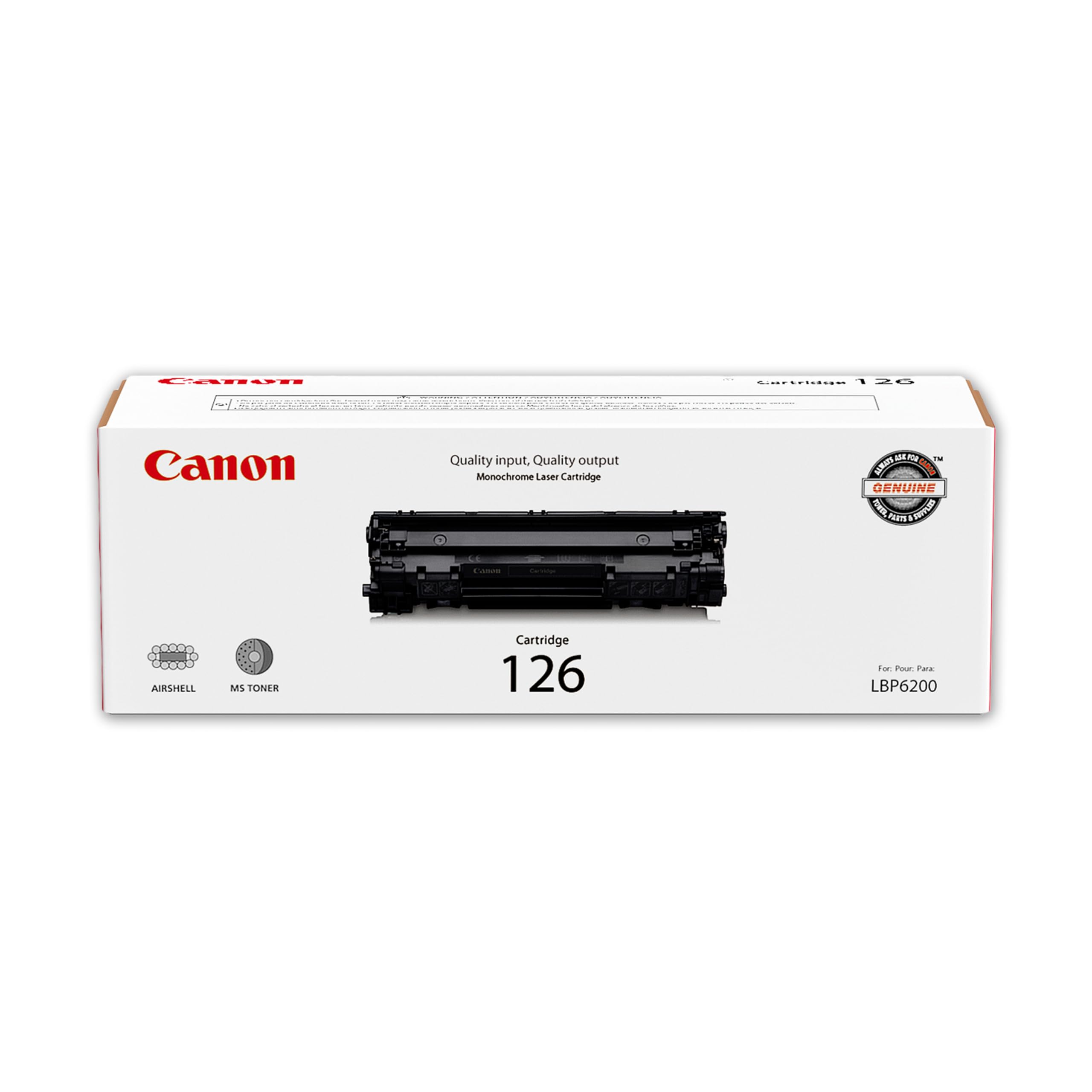 CARTRIDGE 126 BLACK TONER - FOR CANON IMAGECLASS LBP6200D - CRG126 - EST. YIELD