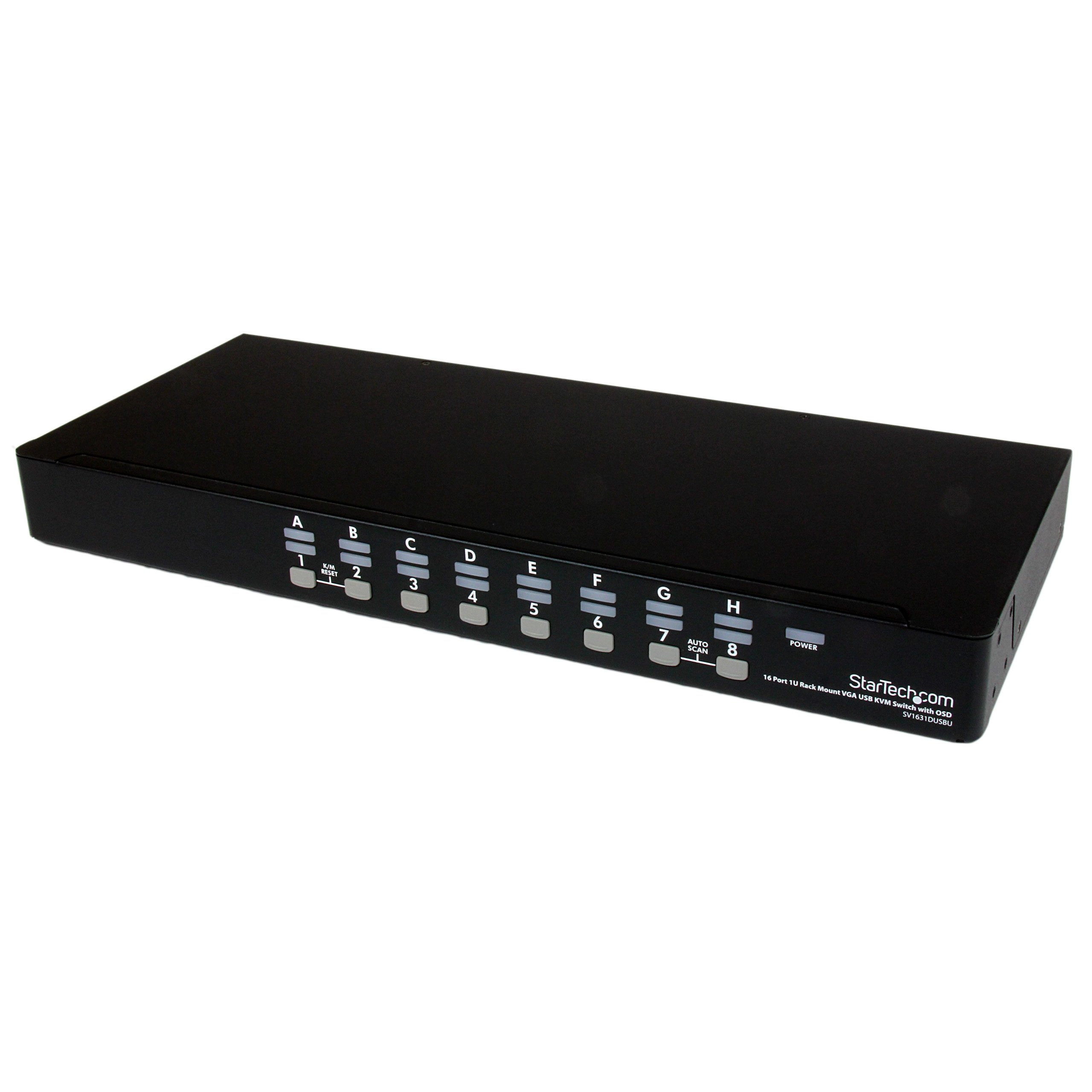 1U 16 PORT USB VGA KVM SWITCH   USB VGA RACKMOUNT KVM OSD