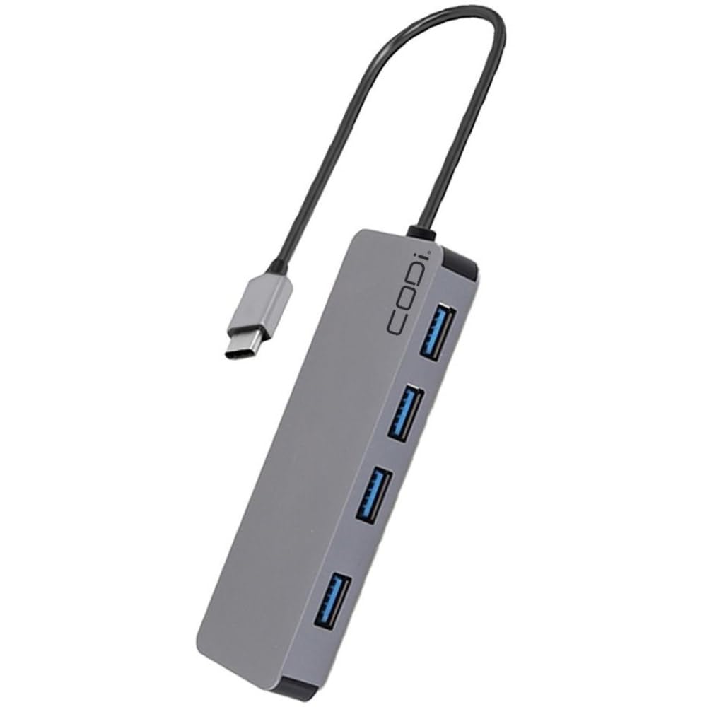 5-IN-1 USB C 3.1 HUB            WITH BUILT-IN BLUE INDICATOR LIGHT