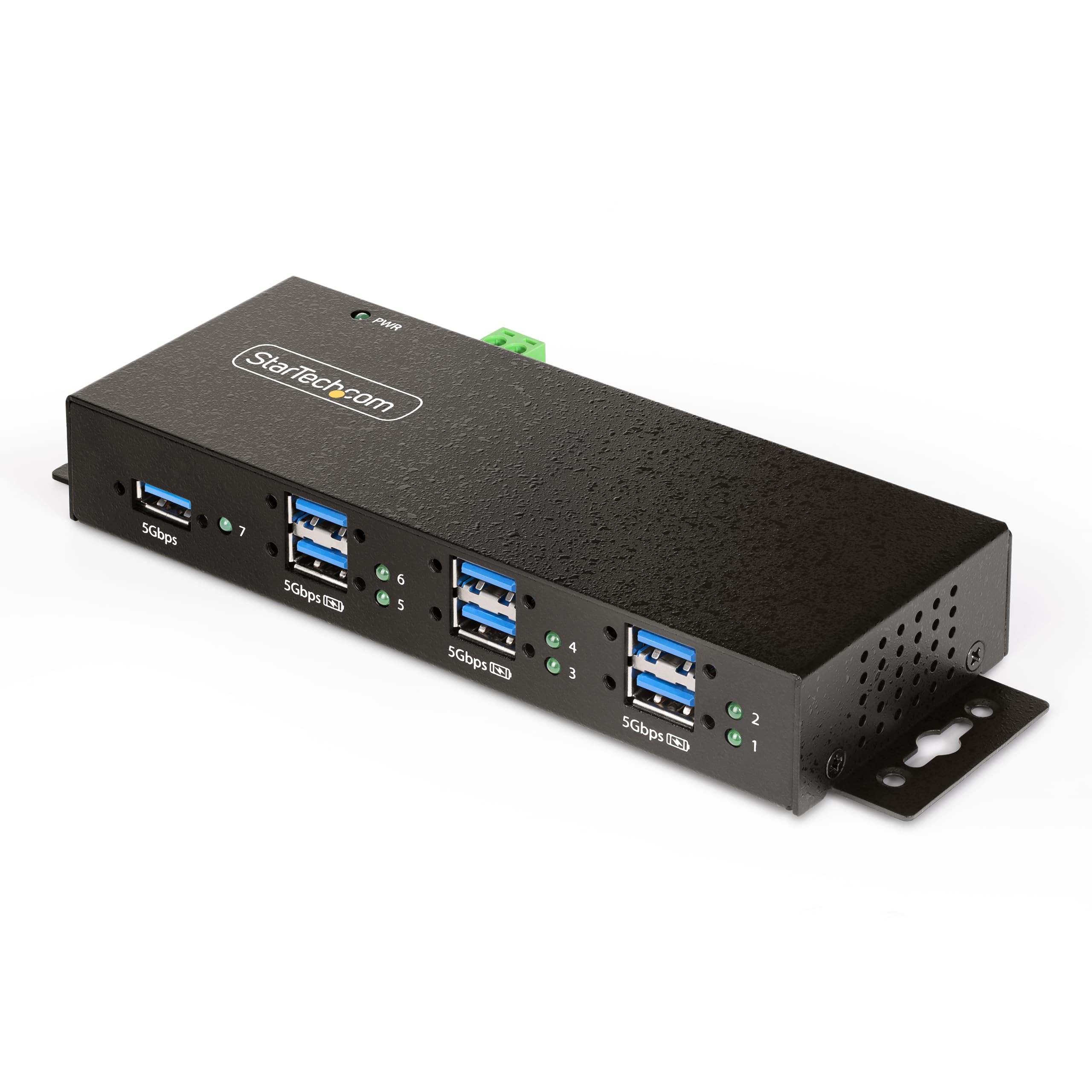 ADD 7 EXTERNAL, WALL/DIN RAIL MOUNTABLE USB 2.0 PORTS FROM A SINGLE USB CONNECTI