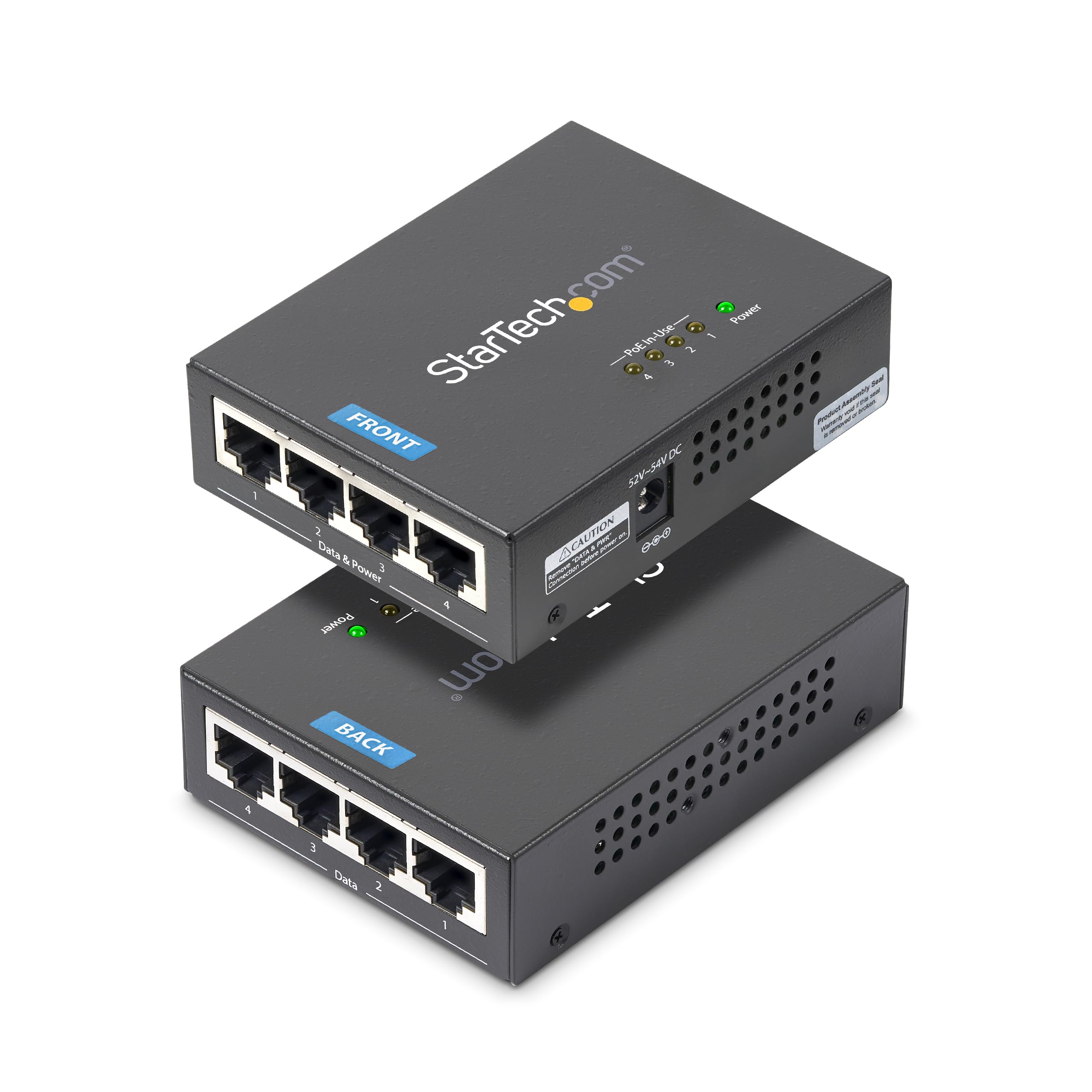 DELIVER POWER AND DATA TO FOUR POE-POWERED DEVICES (PD) USING THIS WALL-MOUNTABL