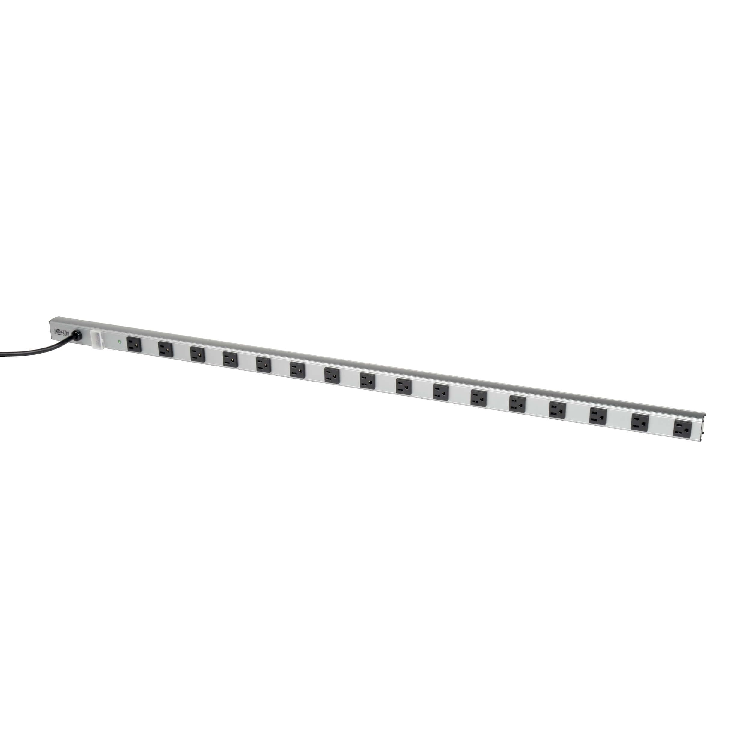 16 OUTLET SURGE STRIP 15FT CORD 1650 JOULES METAL 48 IN LENGTH