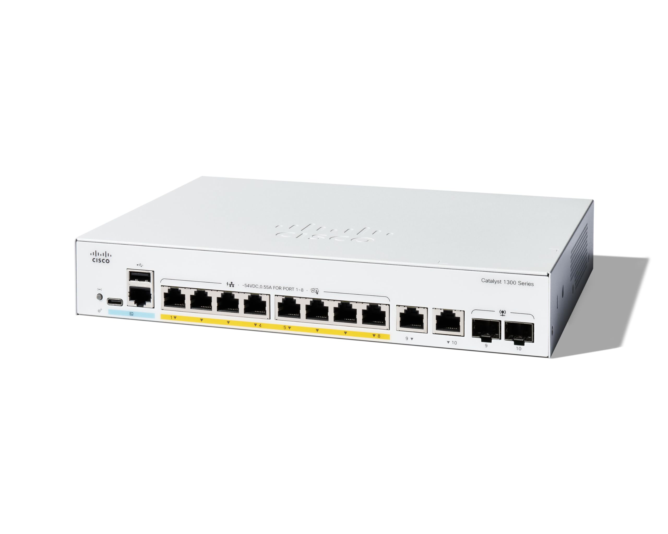 CATALYST 1300 8-PORT GE, FULL POE, 2X1G COMBO