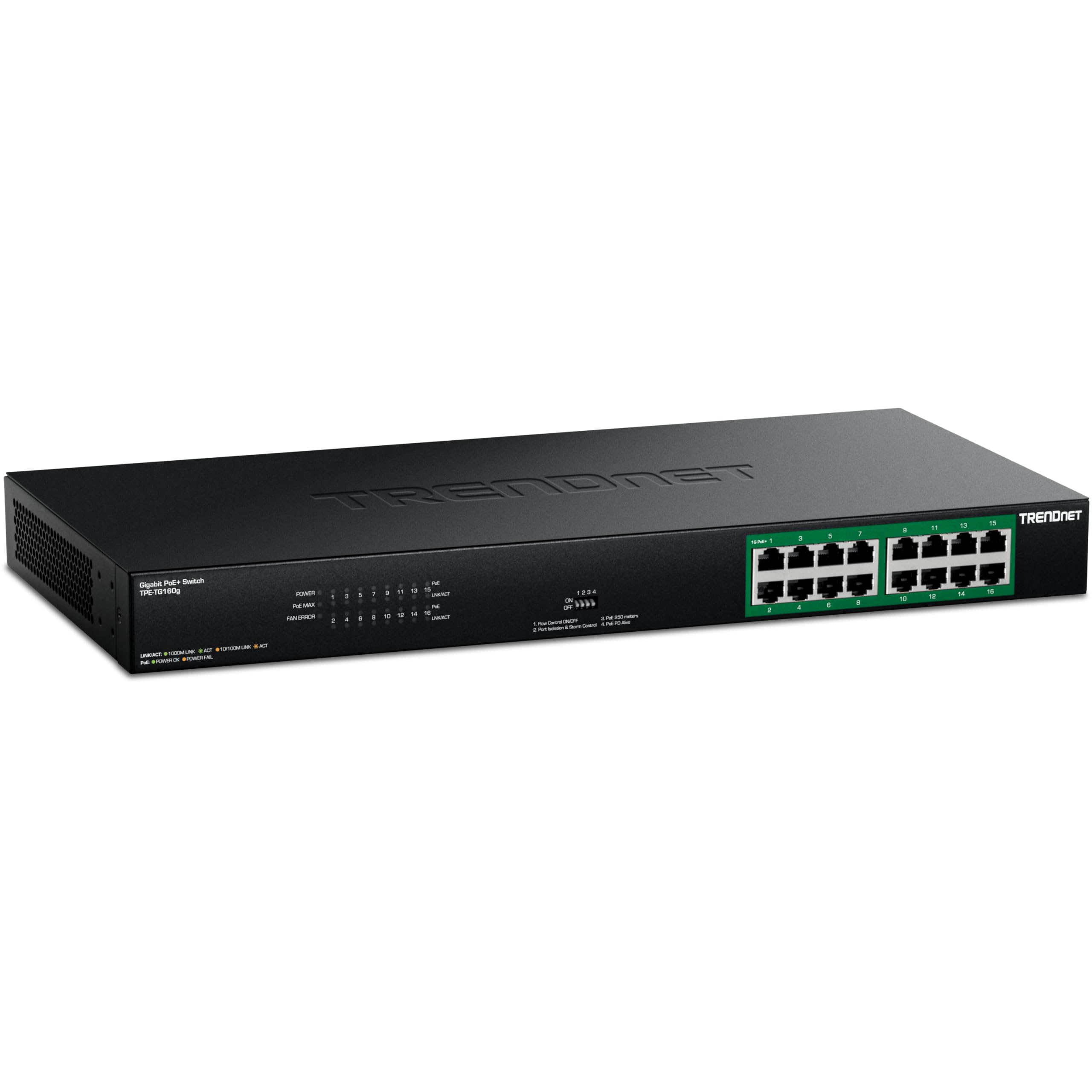 16-PORT GREENNET GIGABIT POE+ SWITCH (250W)