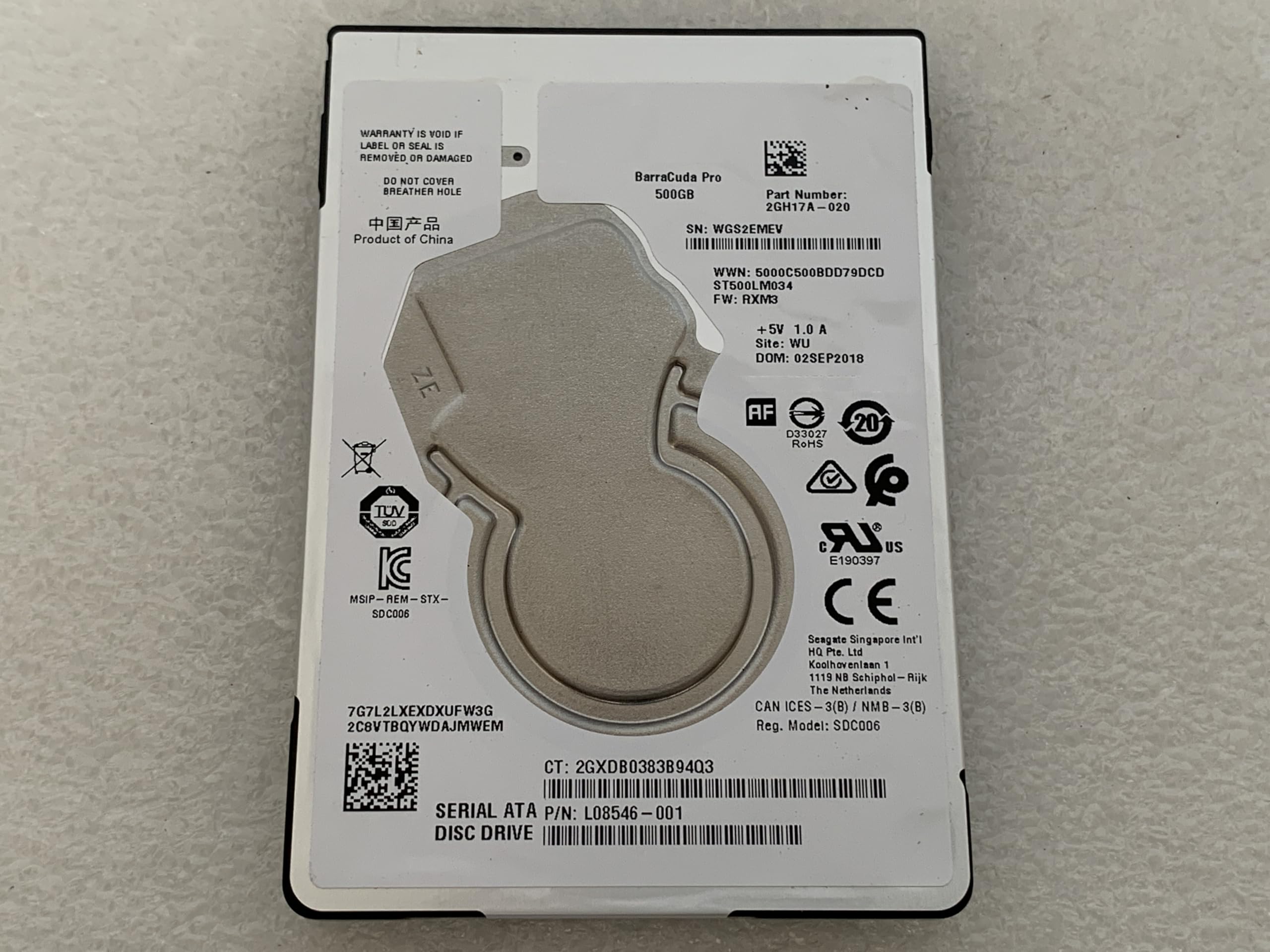 SEAGATE BARRACUDA 500GB HARD    DRIVE INTERNAL SATA