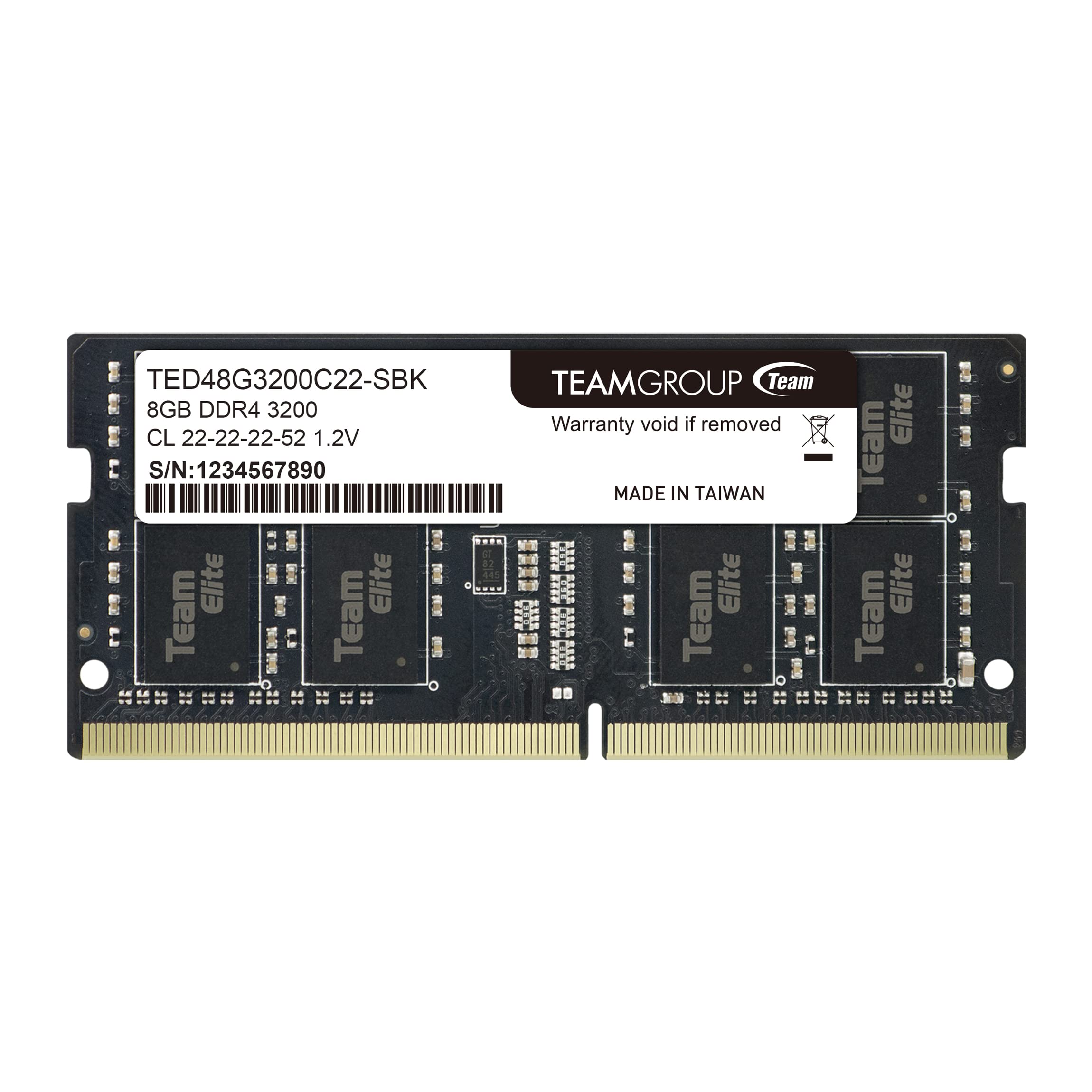 TEAMGROUP ELITE 8GB 260-PIN DDR4 SO-DIMM DDR4 3200 (PC4 25600) LAPTOP MEMORY MOD
