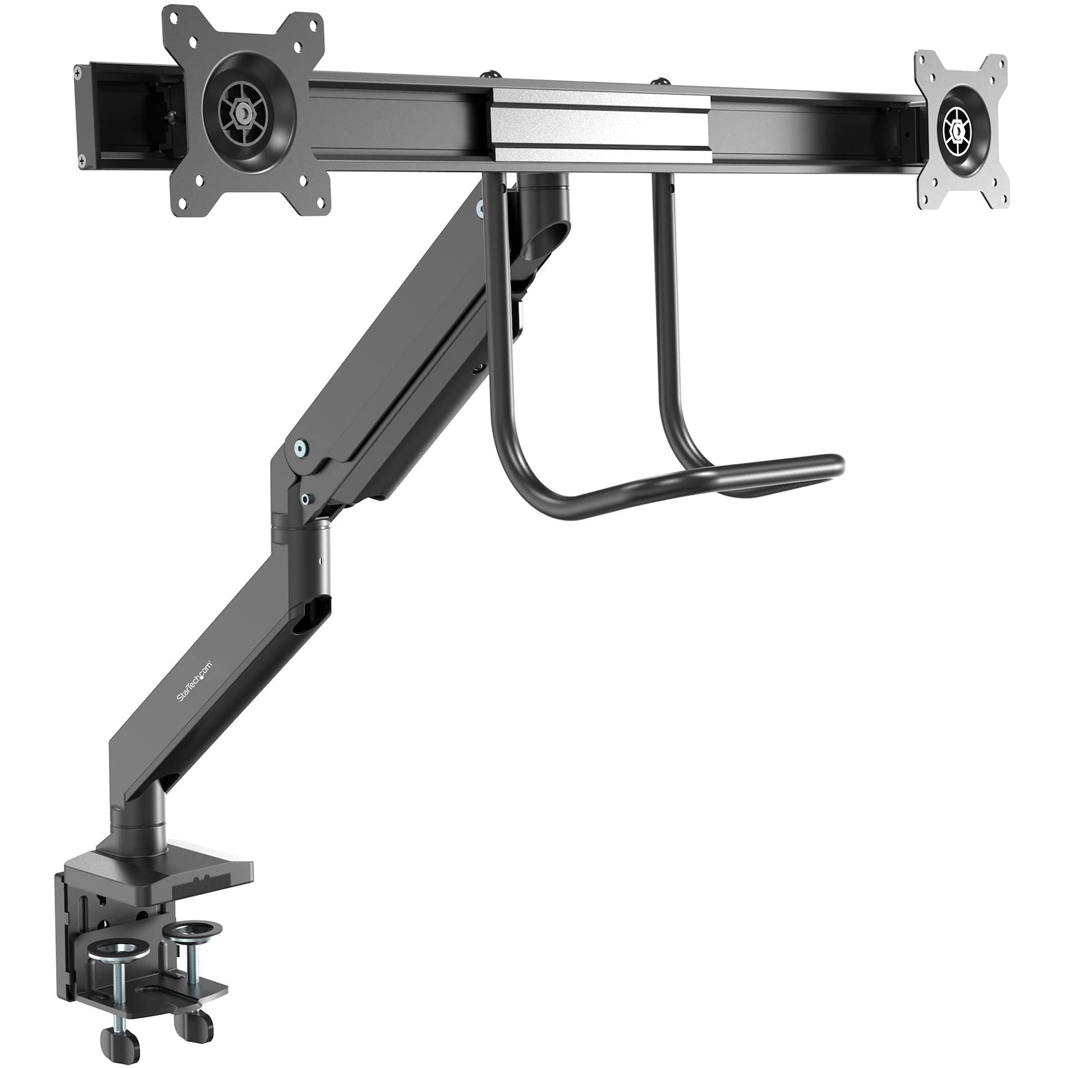 VESA 75X75/100X100MM HEAVY-DUTY DESK MOUNT DUAL MONITOR ARM SUPPORTS 32IN DISPLA