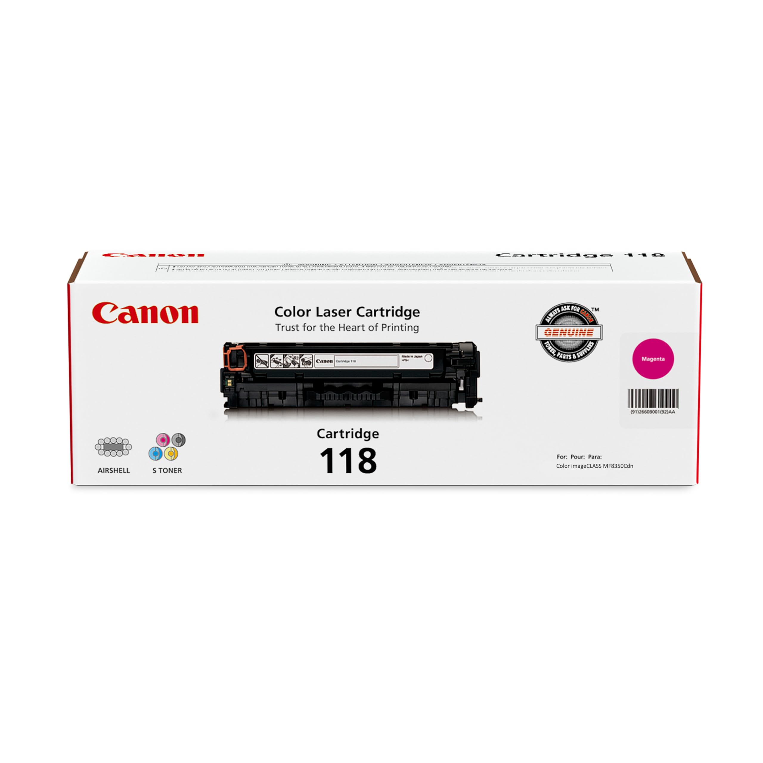CANON CARTRIDGE 118 MAGENTA TONER CARTRIDGE - FOR CANON IMAGECLASS LBP7200CDN, L