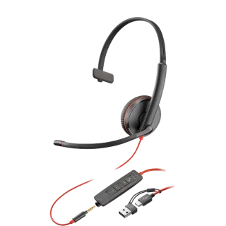 POLY BLACKWIRE 3215 USB-A HS    ON-EAR MONO HEADSET - WIRED - USB-A
