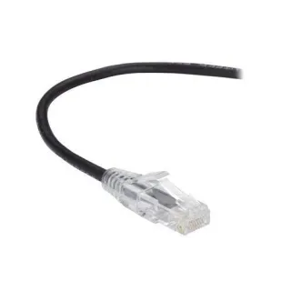 1FT BLACK CAT6 SLIM 28AWG PATCH CABLE 250MHZ UTP CM SNAGLESS
