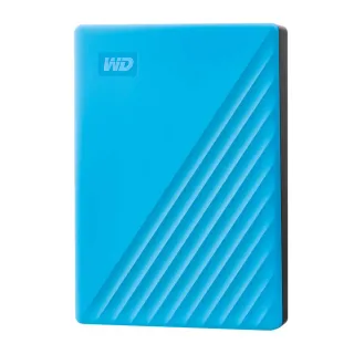 WD 4TB MY PASSPORT PORTABLE HARD DRIVE BLUE WITH PASSWORD PROTECTION AND AUTO BA