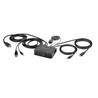 2-PORT COMPACT 4K KVM SWITCH -  USB-A/USB-C CABLE KVM SWITCH