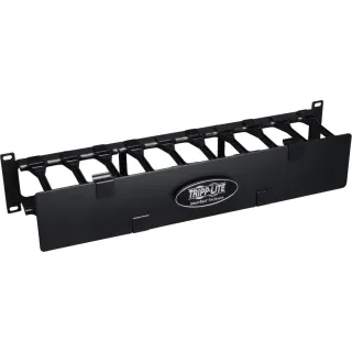 2U HORIZONTAL CABLE MANAGER     FINGER DUCT DUAL HINGED COVER