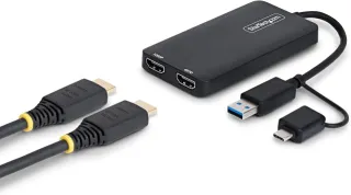 USB TO DUAL HDMI ADAPTER        4K EXTERNAL CONVERTER DONGLE