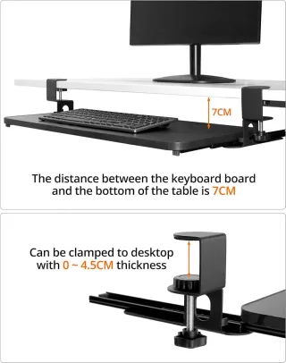 UNDER DESK KEYBOARD TRAY -      THREE HEIGHT OPTIONS - UP TO 26 LB