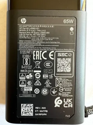 HP 65W USB-C 1.8M ADAPTER       1YR IMS WARRANTY STANDARD