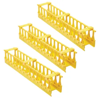 VERTICAL CABLE MANAGER YELLOW   HIGH-CAPACITY DOUBLE FINGER DUCT