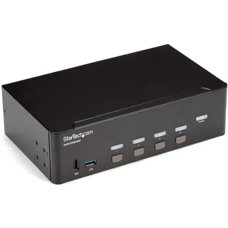 THIS 4 PORT 4K HDMI KVM WITH DUAL MONITOR SUPPORT LETS YOU CONTROL FOUR HDMI COM
