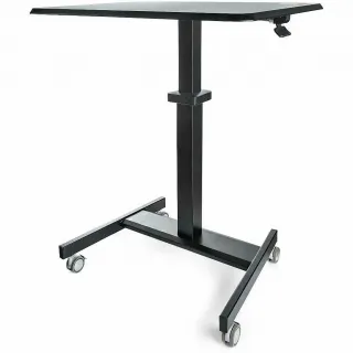 MOBILE STANDING DESK ON WHEELS  PORTABLE SIT STAND HEIGHT ADJ CART