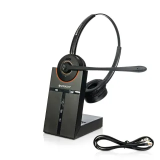 THE ZUM MAESTRO DECT 6.0 HEADSET HAS WIRELESS FREEDOM UP TO 350 FEET. UTILIZES E