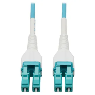 FIBER CABLE 100G MMF DUPLEX     50/125 OM4 LC/LC ARMORED AQUA 100M
