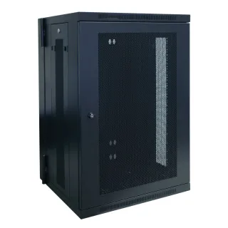 18U WALL MOUNT RACK ENCLOSURE   SERVER CABINET HINGED WALLMOUNT