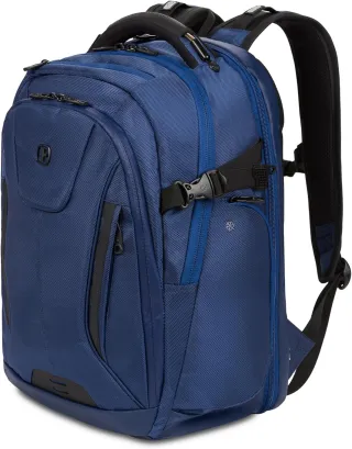 SWISSGEAR TECH TRAVEL ELITE USB SCANSMART, BACKPACK BLUE, TSA CHECKPOINT FRIENDL