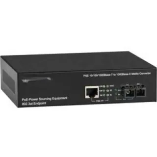 GIGABIT ETHERNET (1000-MBPS) POE MEDIA CONVERTER - 10/100/1000-MBPS COPPER TO 10