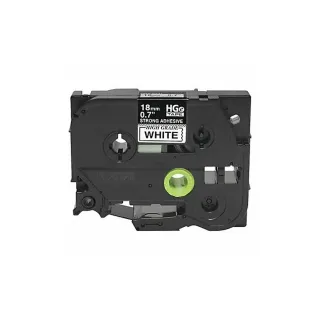 0.7 IN X 26.2 FT (18MM X 8M), BLACK INK ON WHITE LABEL, EXTRA-STRENGTH ADHESIVE,