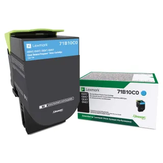 LEXMARK 71B10C0 CYAN RETURN PROGRAM TONER CARTRIDGE FOR USE IN CS/CX317,417,517