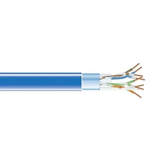 CAT5E 350-MHZ SOLID ETHERNET BULK CABLE - SHIELDED (F/UTP), CMR PVC, BLUE, 1000-