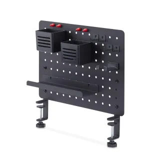 CLAMP-ON PEGBOARD ORGANIZER -   WITH ACCESSORIES STEEL BLACK