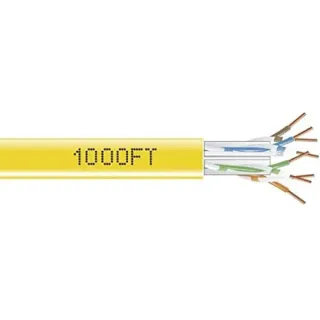CAT6 550-MHZ SOLID ETHERNET BULK CABLE - UNSHIELDED (UTP), CMR PVC, YELLOW, 1000