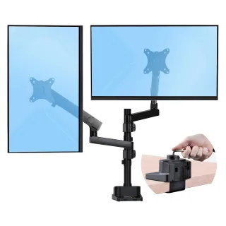 VESA 75X75/100X100MM DESK MOUNT DUAL MONITOR ARM FOR 2X 32 INCH (16:9) DISPLAYS