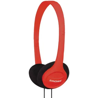 RED PORTABLE ON EAR HEADPHONE   ADJUSTABLE HEADBAND