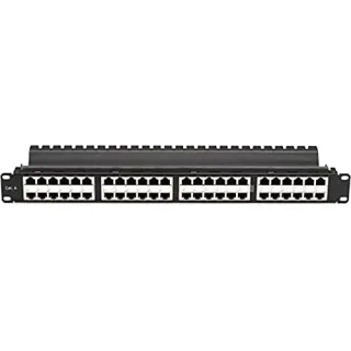 CAT6 FEED-THROUGH HIGH-DENSITY PATCH PANEL - 1U, SHIELDED, 48-PORT